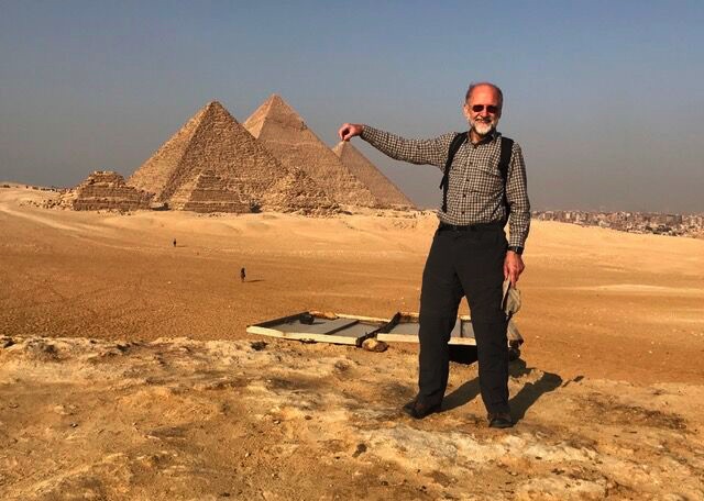 Photo of Nigel at Egypt's pyramids.