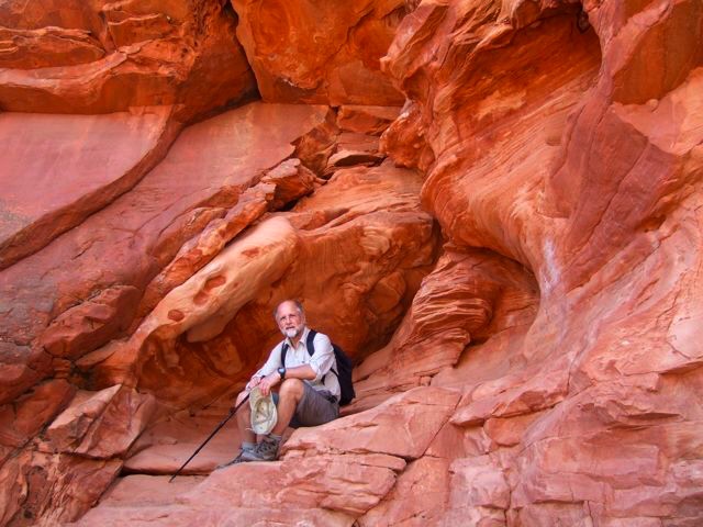 Photo of Nigel in a slot canyon.