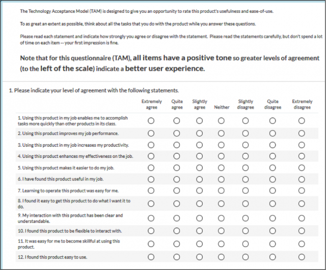 Comparison of Four TAM Item Formats: Effect of Response Option Labels ...