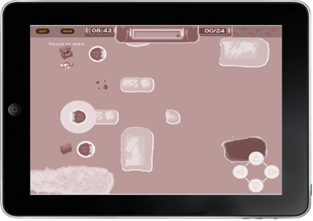 Graphic preview of game on a tablet (sepia color)